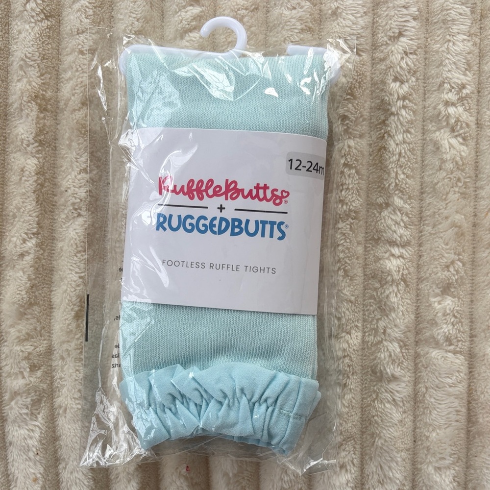 🚨NWT🚨RuffleButts RuggedButts Aqua Footless Ruffle Tights